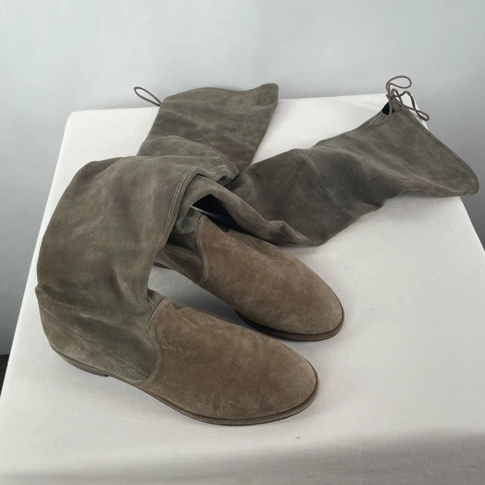 Stuart Weitzman‎ Lowland Suede Over-the-Knee Boots in Taupe Size 7.5